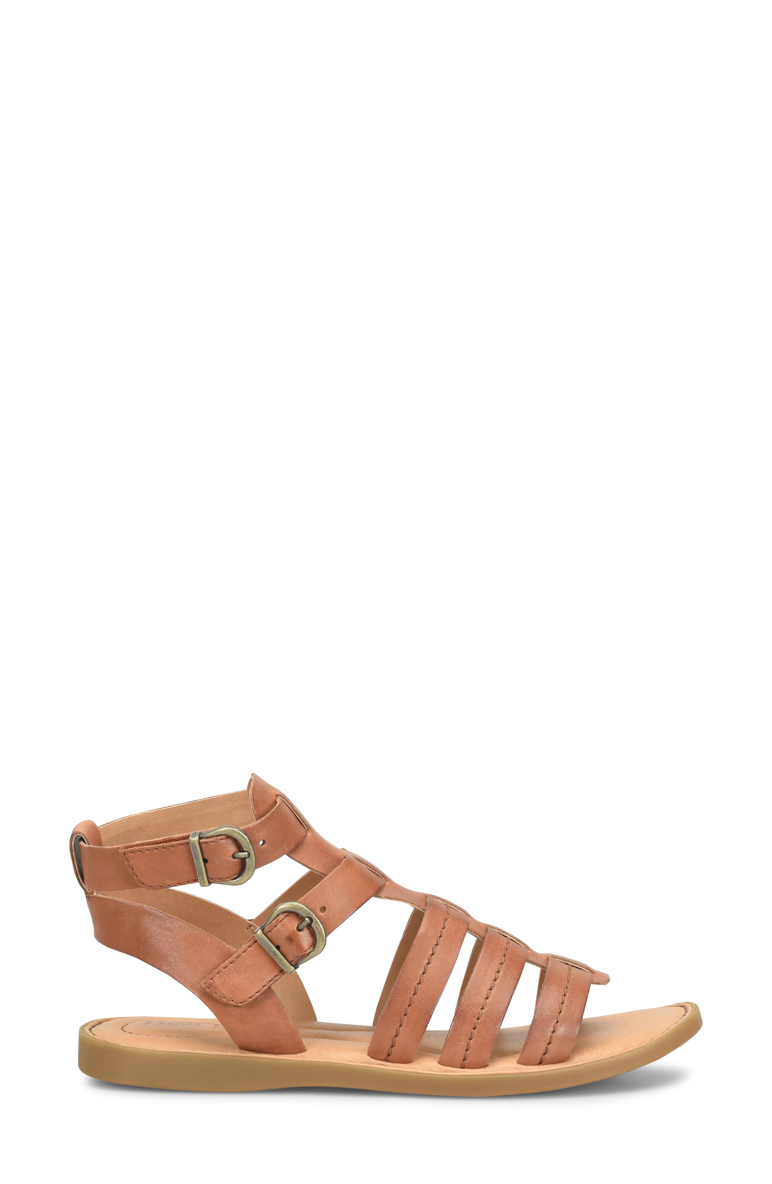 Iana Ankle Strap Sandal, Alternate, color, BROWN LEATHER