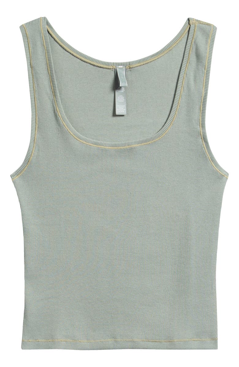 SKIMS Stretch Cotton Rib Tank, Main, color, Stone