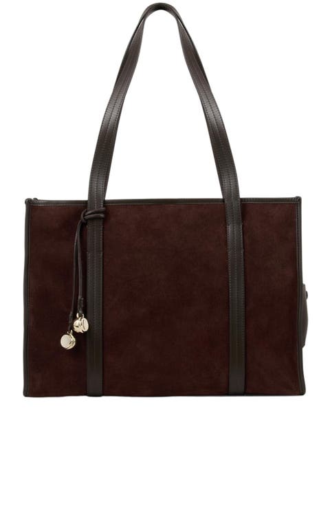 Soft suede shopping bag