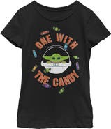 Star Wars: The Mandalorian Girl's Star Wars The Mandalorian Halloween Grogu One With the Candy T-Shirt