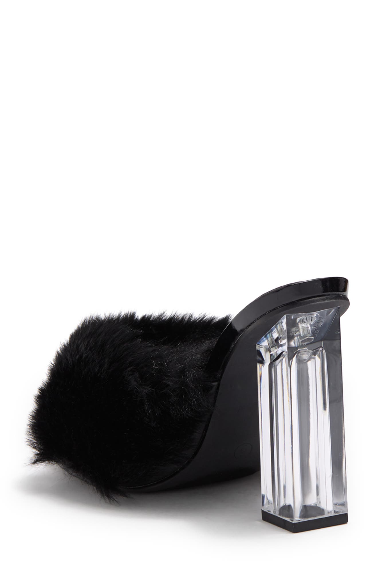 CAPE ROBBIN Kurberry Faux Fur Sandal, Alternate, color, 