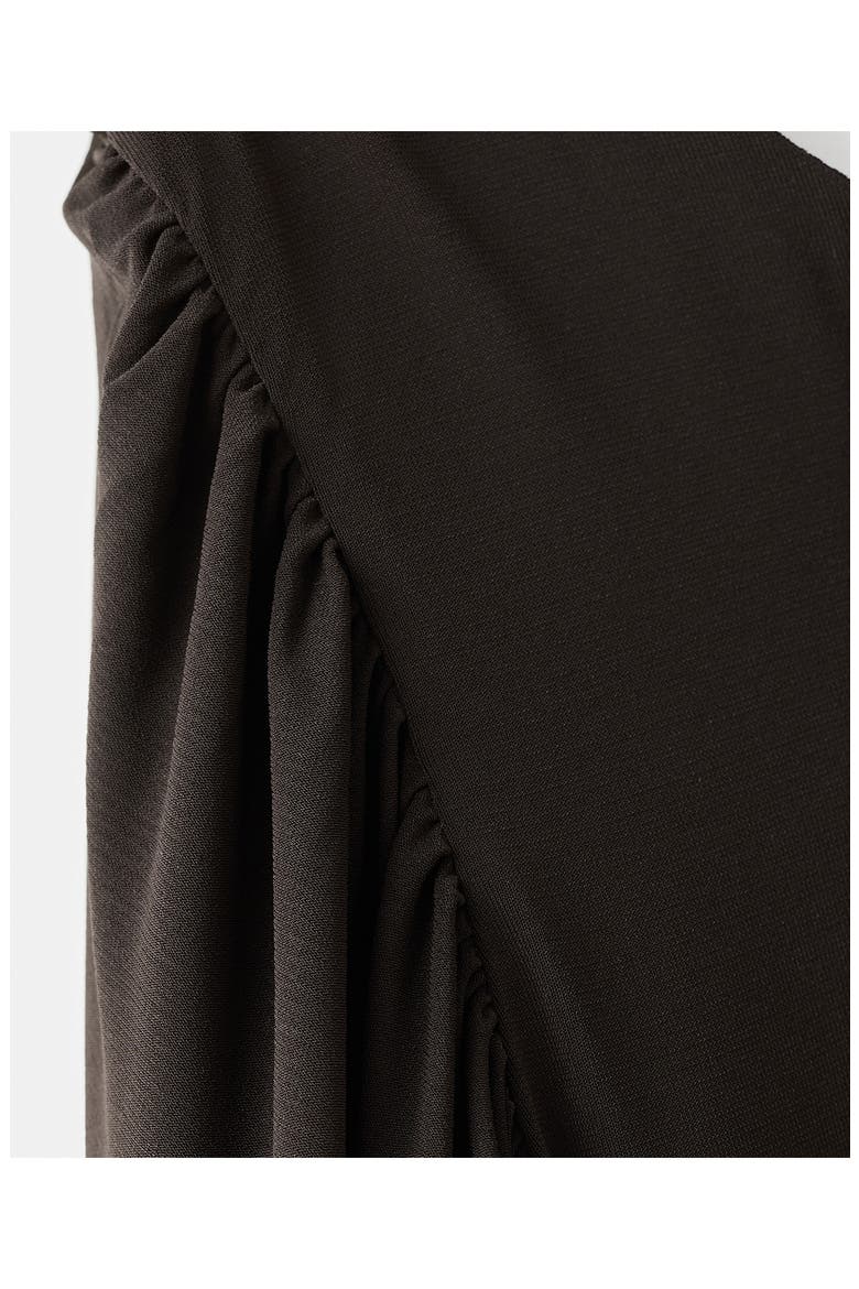 Asymmetric Cape Maxi Dress, Alternate, color, BROWN