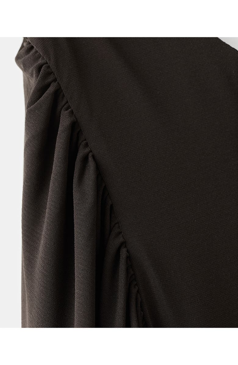 MANGO Asymmetric Cape Maxi Dress, Alternate, color, Brown