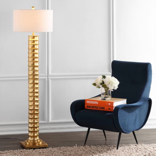 Jonathan Y Serena 63" Metal Led Floor Lamp In Gold Painting