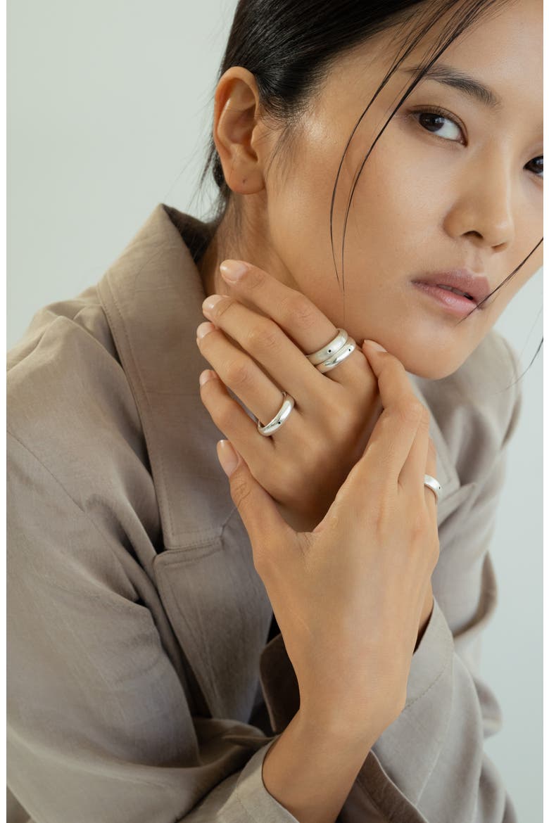 Sterling Silver 18k Gold Plated Lenore Polished Ring Minimalist Dainty, Alternate, color, Silver