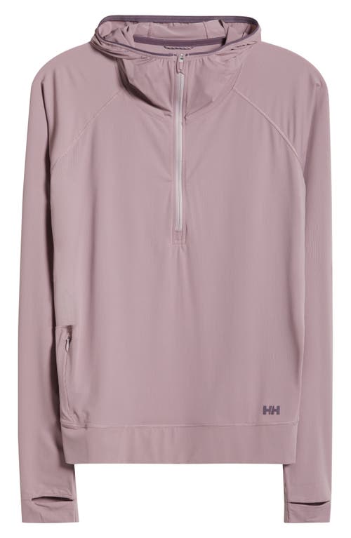 Helly Hansen Shine Solen Sun Half-zip Hoodie In Purple Clay