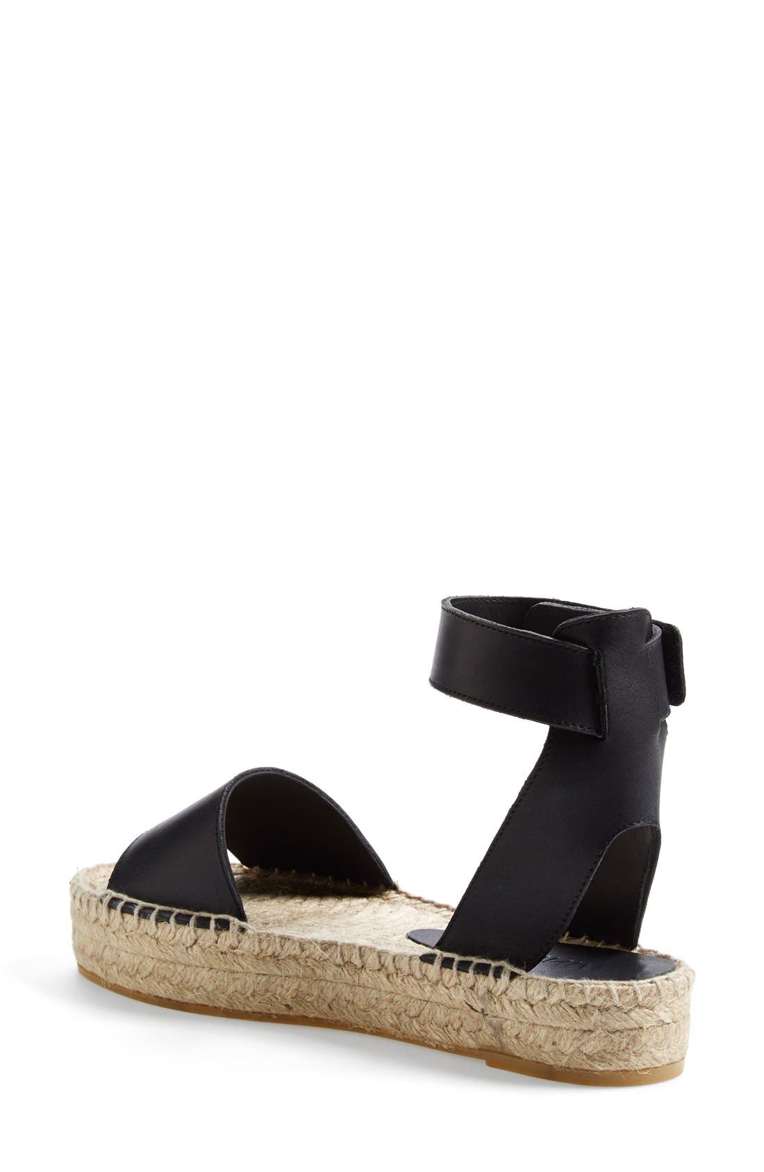 'Edie' Platform Espadrille Sandal, Alternate, color, BLACK
