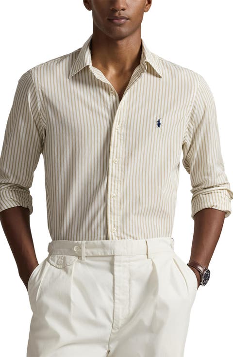 Classic Fit Stripe Cotton Broadcloth Button-Down Shirt