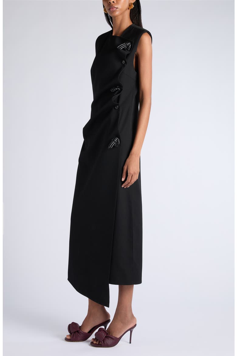 Asymmetric Wool Twill Dress, Alternate, color, 1010 DOUBLE BLACK
