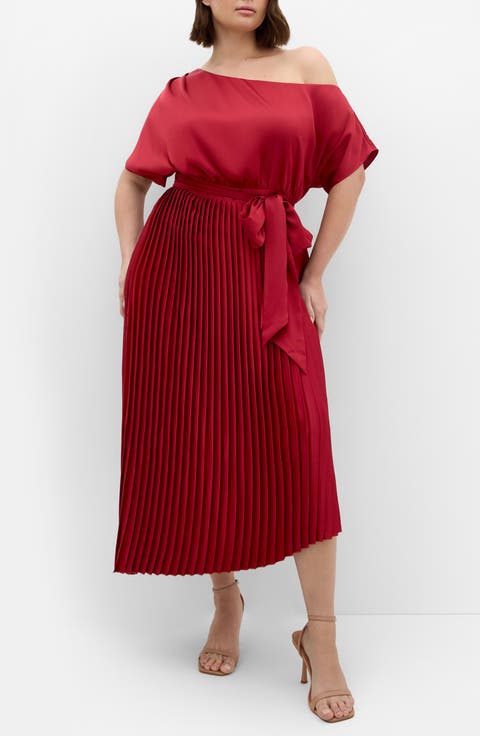 Payton Pleated One-Shoulder Maxi Dress
