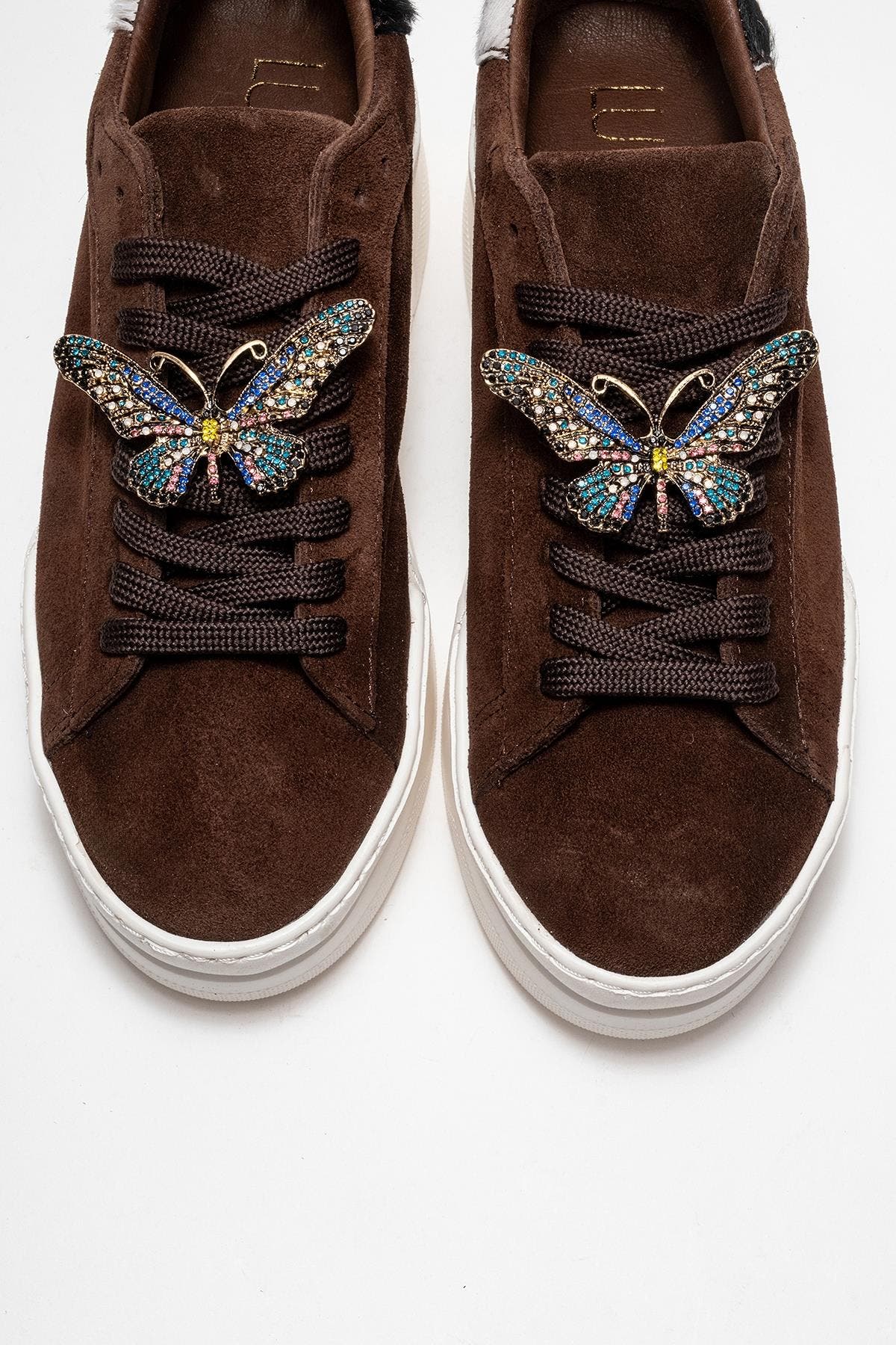 Anda Leather Buckled Sneakers, Alternate, color, Brown Suede Leather