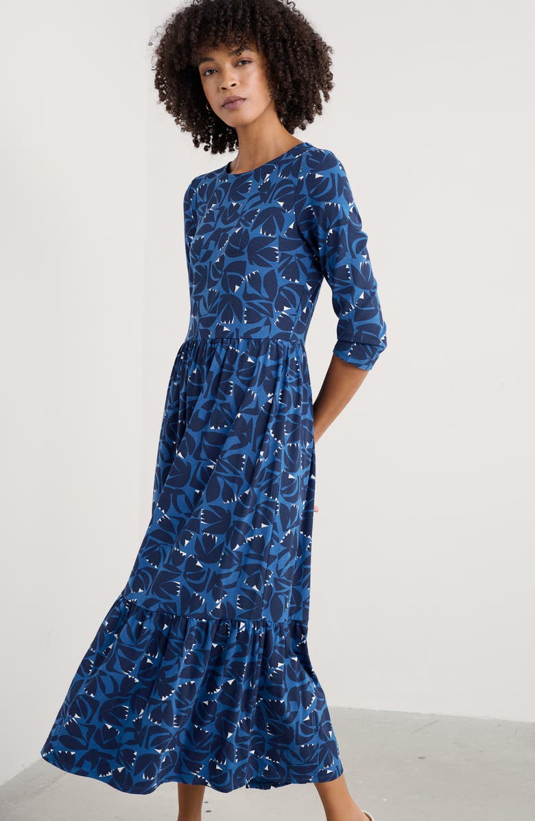 Seasalt Cornwall Tor View Floral Jersey Midi Dress, Alternate, color,