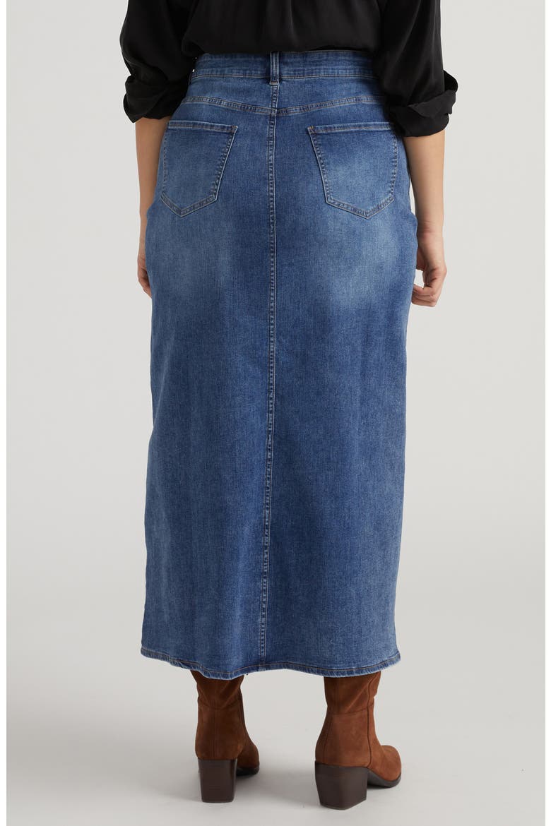 Denim Maxi Skirt, Alternate, color, WESTERN BLUE