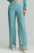 holiCHIC Zoya Metallic Wide Leg Pants