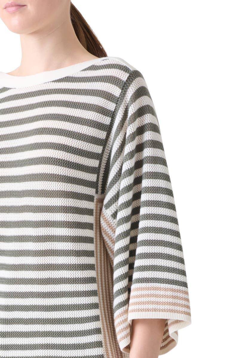 Akris punto Stripe Virgin Merino Wool Sweater, Alternate, color, Cream-Beige-Khaki