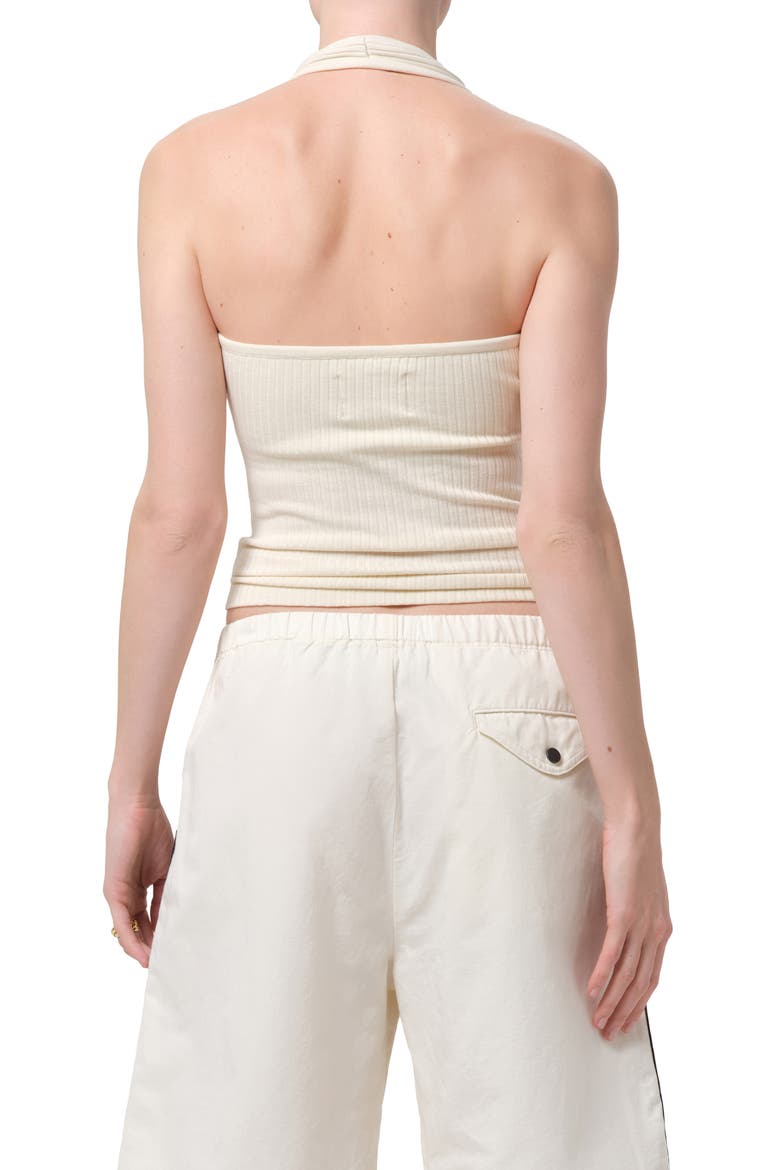 Thea Rib Knit Halter Top, Alternate, color, PASHMINA OFF WHITE