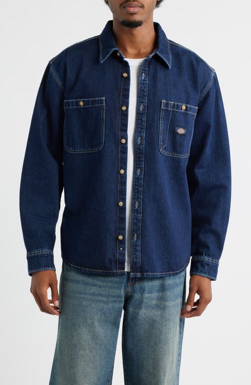 Dickies Mechanic Denim Button-up Shirt In Blue