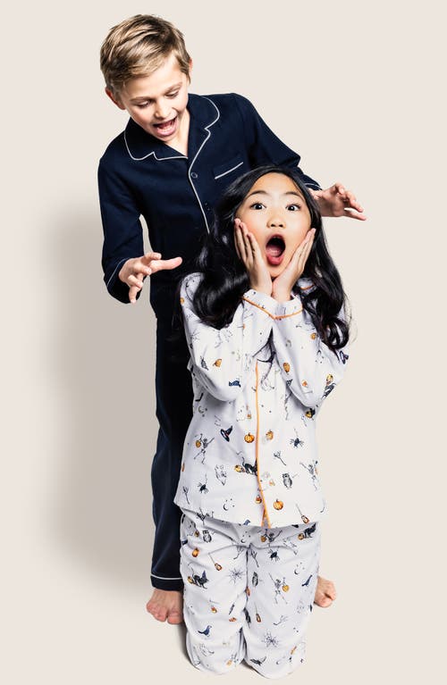 Petite Plume Kids' Trick Or Treat Two-piece Pajamas In White