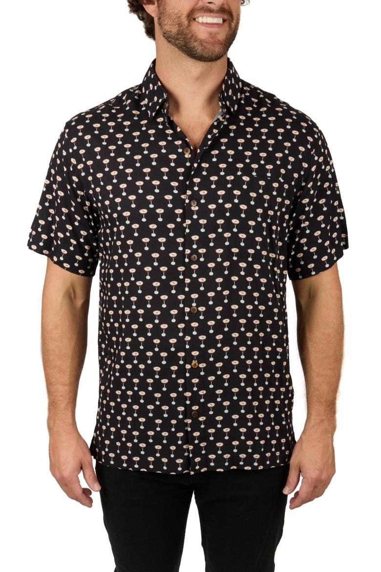 The Buzz Around Town - Short Sleeve Shirt, Main, color, Black