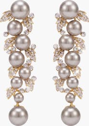 Modenaire Elegant Pearl Crystal Drop Earrings