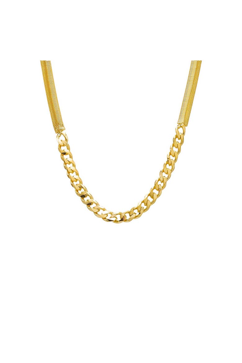 Chunky Vintage Snake X Cuban Chain Necklace, Main, color, Gold