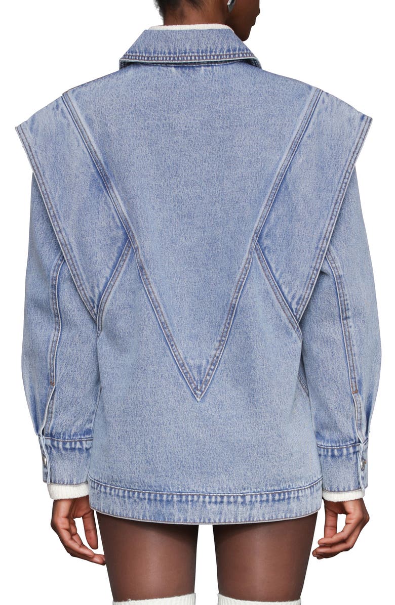 Avec Les Filles Oversize Seamed Jacket, Alternate, color, Blue Wash