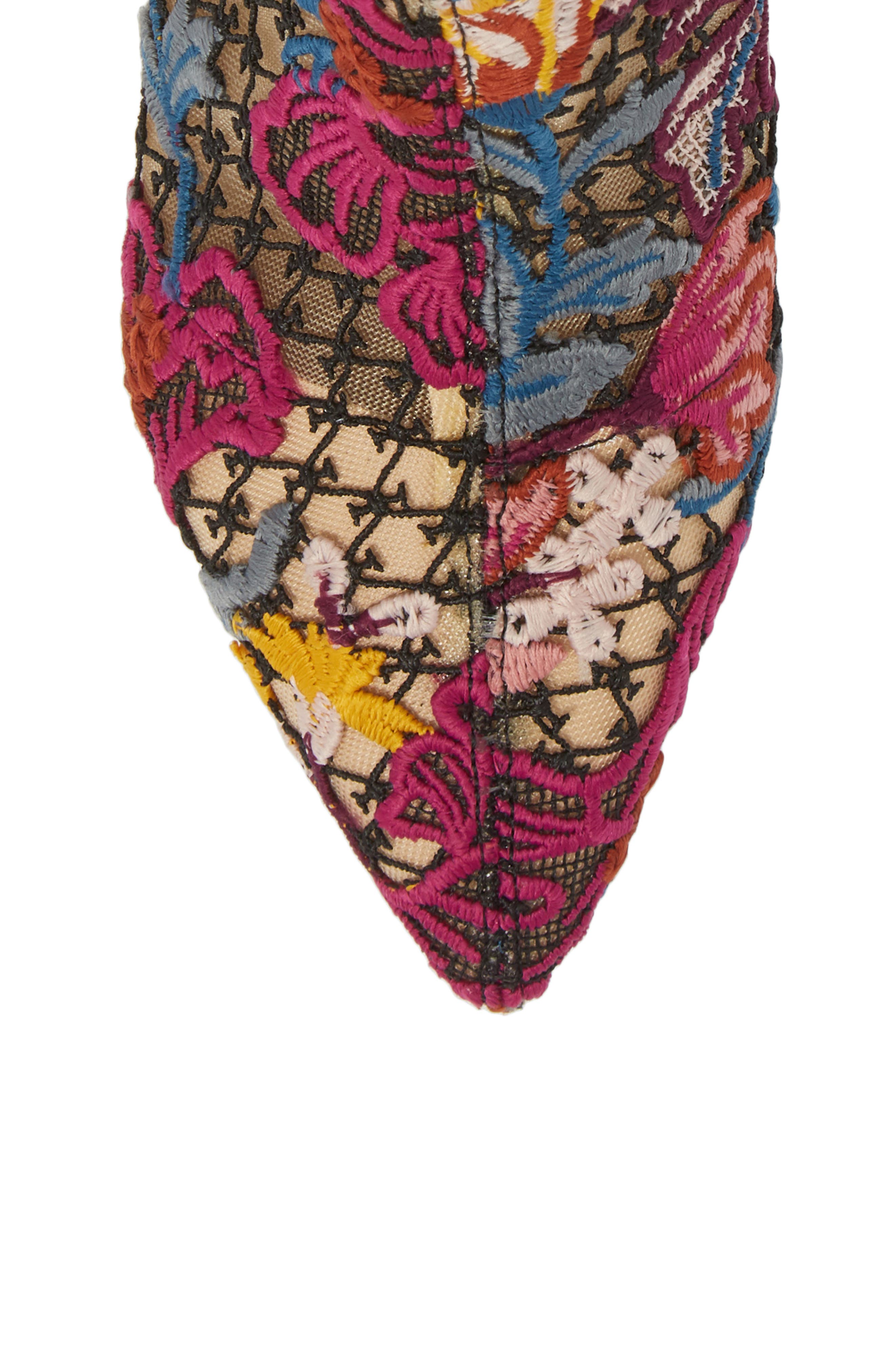 Kinzey Pointy Toe Bootie, Alternate, color, BRIGHT MULTI FLORAL LACE