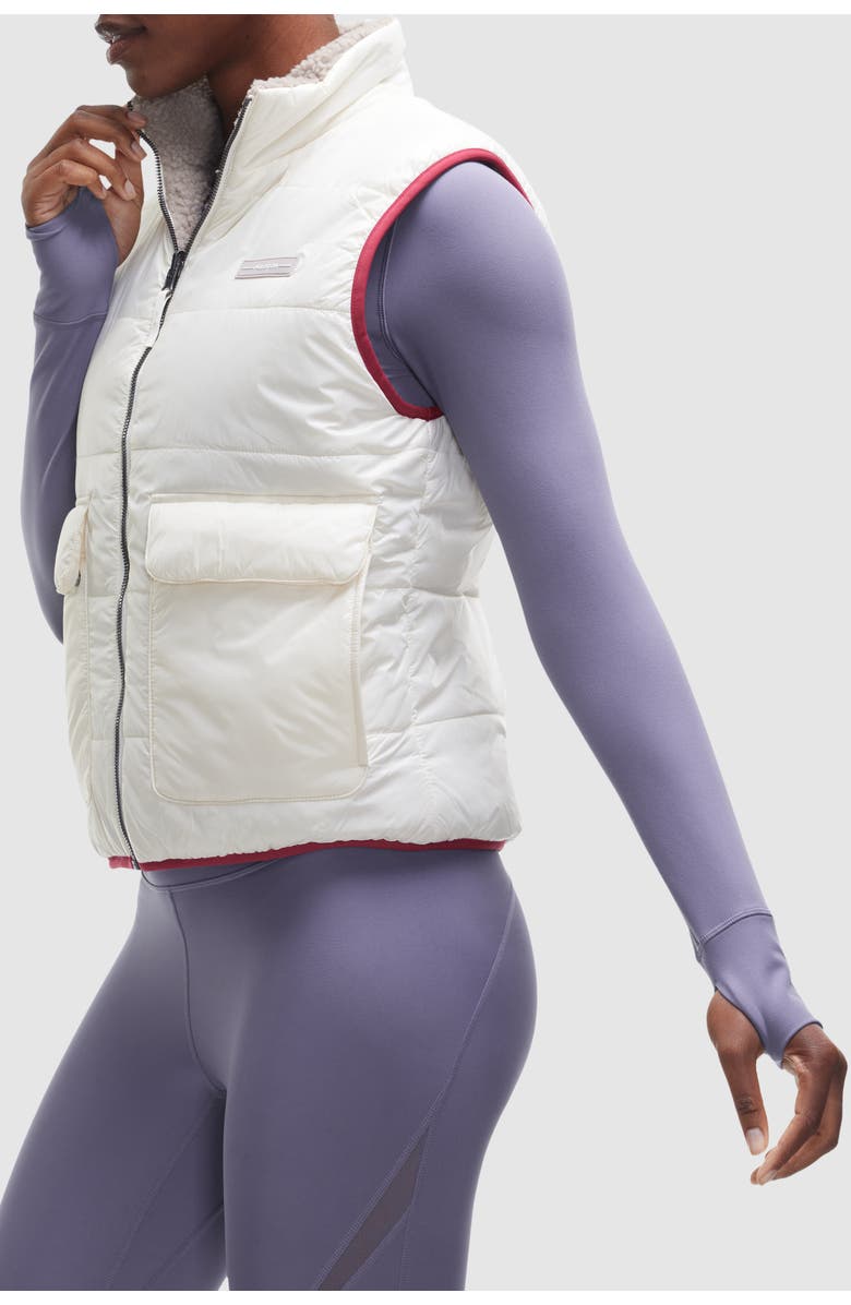 Peloton Cozy Fleece Reversible Vest, Alternate, color, Pearl