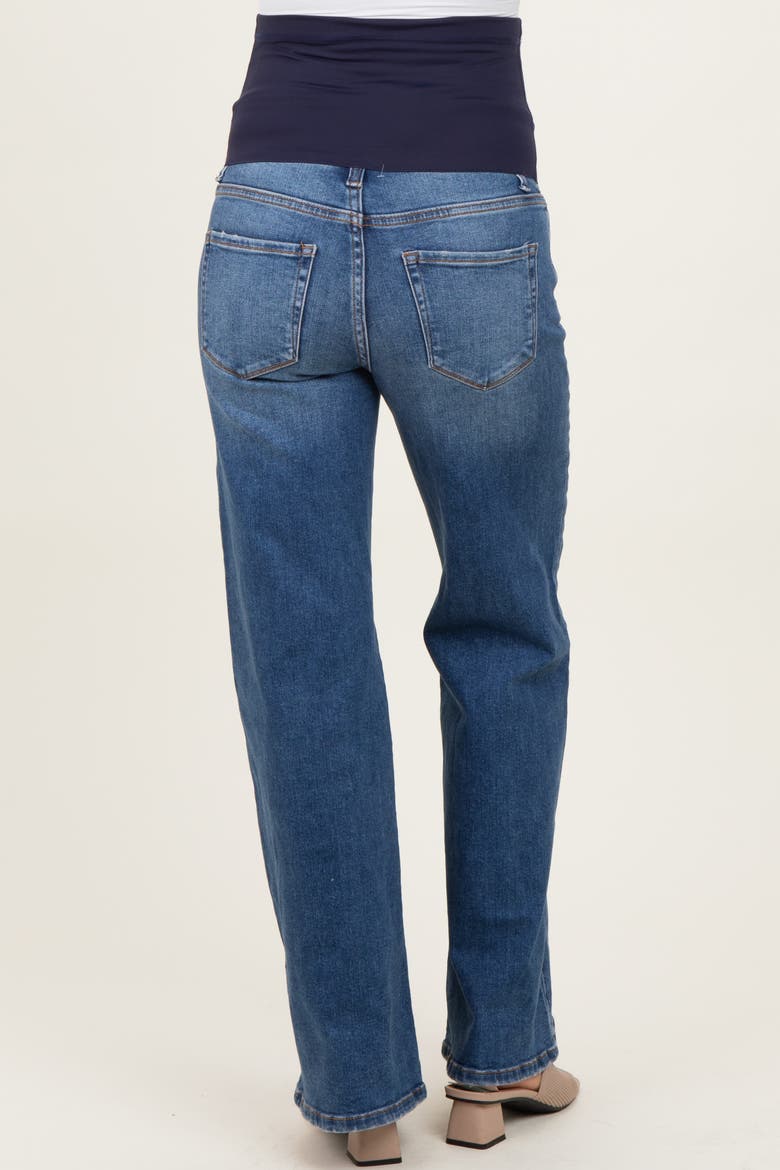 Medium Wash Wide Leg Maternity Jeans, Alternate, color, Blue