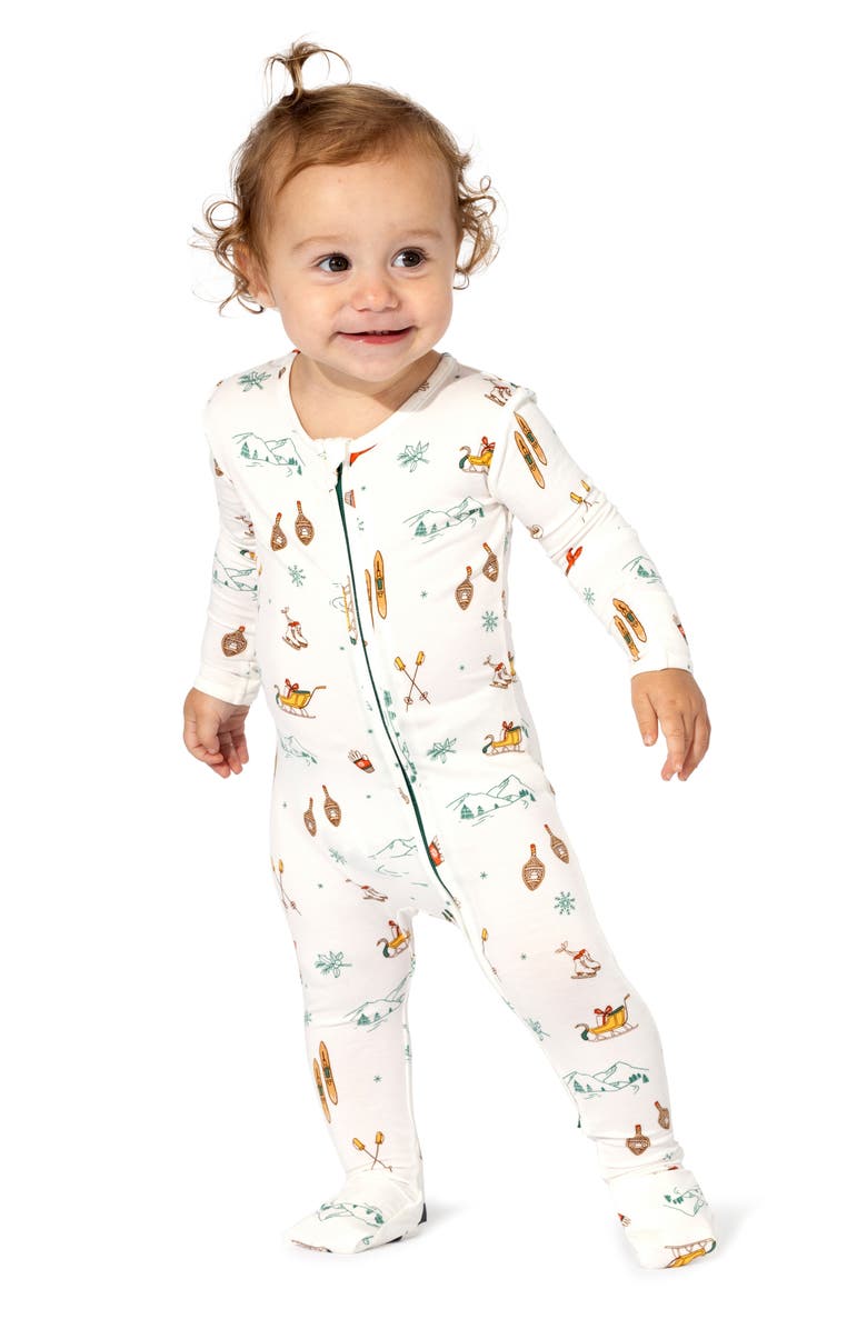 Bellabu Bear Kids' Vintage Holiday Convertible Footie Pajamas, Alternate, color, 