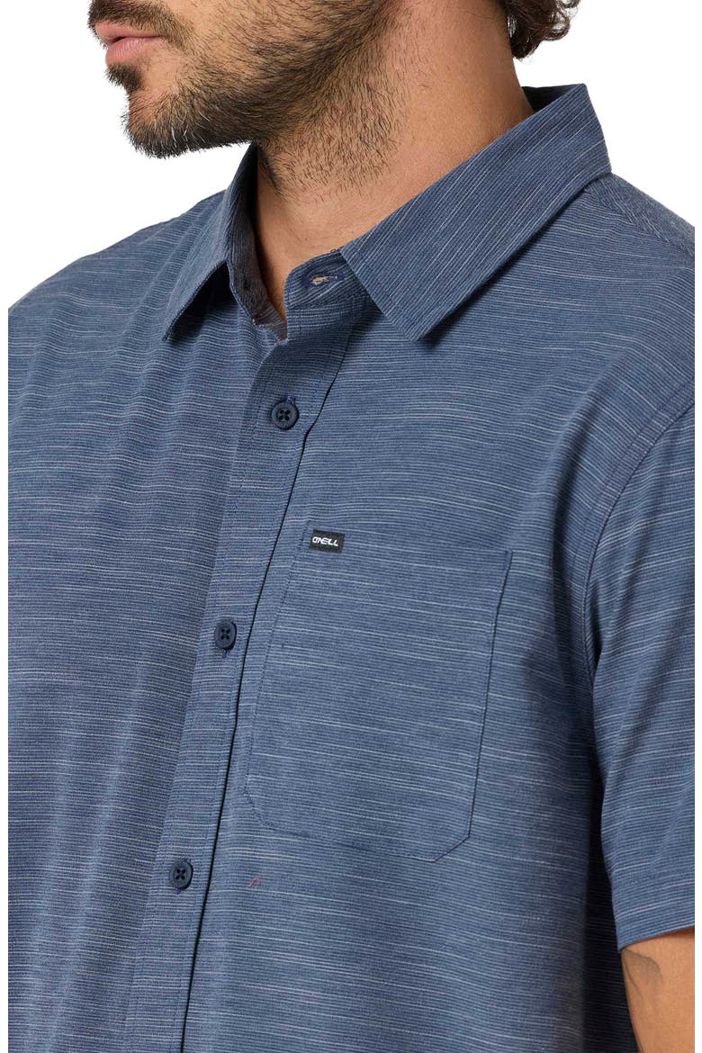 UPF Slub Short Sleeve Button Up Shirt, Alternate, color, NAVY