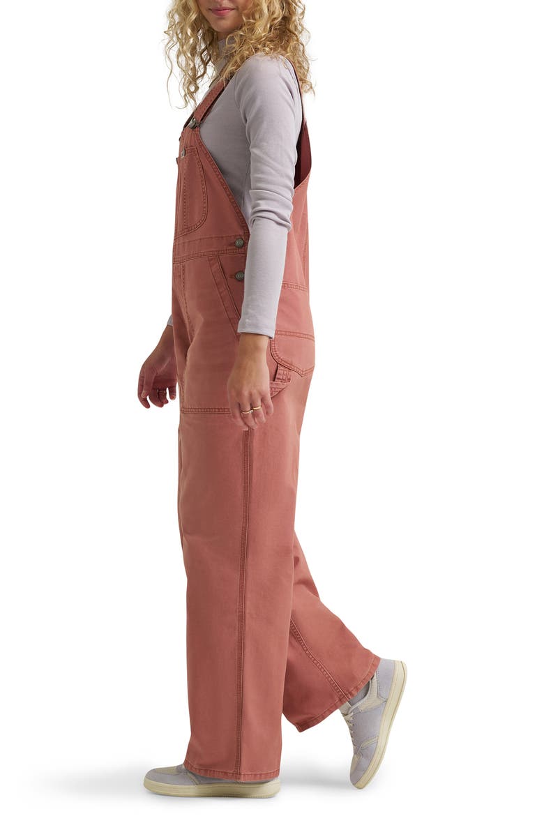 Relaxed Denim Overalls, Alternate, color, DUSTY ROSE