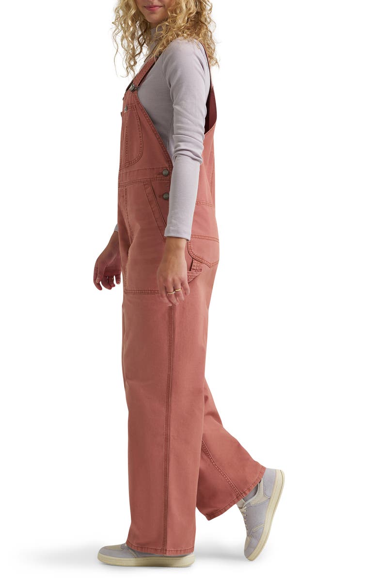 Lee Relaxed Denim Overalls, Alternate, color, Dusty Rose