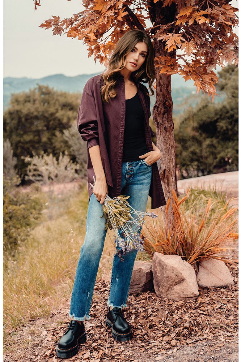 Tyra Oversize Tunic Shirt, Alternate, color, RAISIN