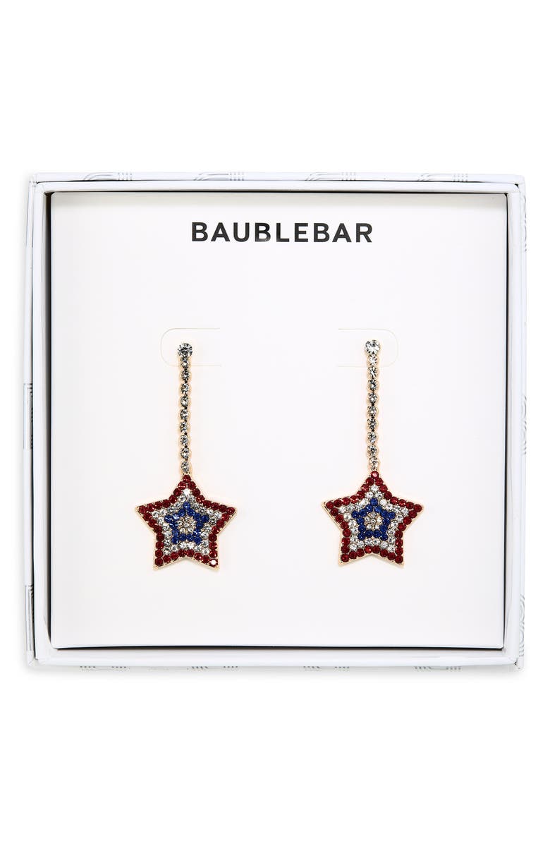 BaubleBar Blazing Star Drop Earrings, Main, color, Red/ White/ Blue