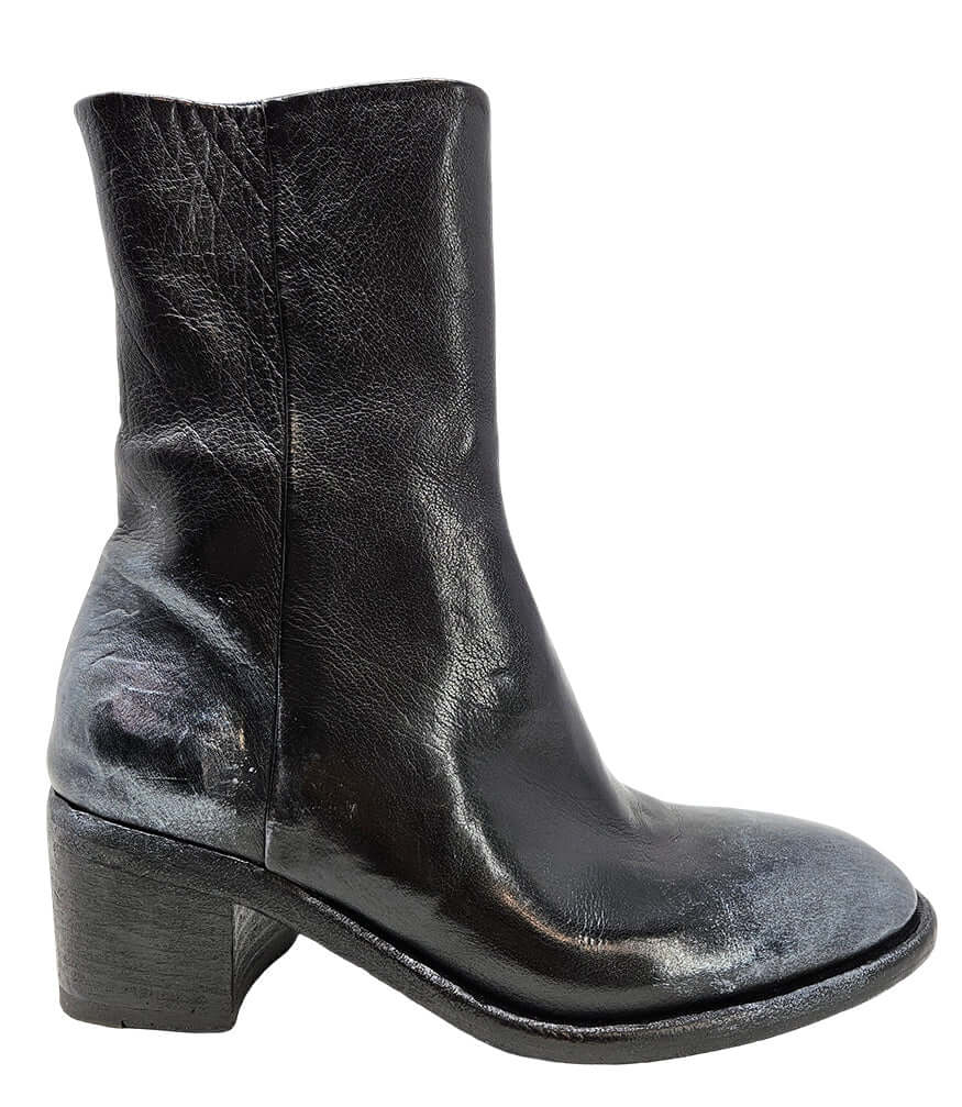 Madison Maison Hand Rubbed Metallic Ankle Boot, Main, color, Black