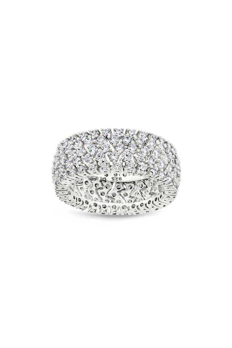 Yvonne Cubic Zirconia Eternity Band Ring, Main, color, SILVER