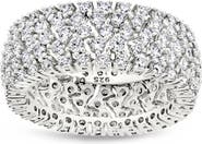 Sterling Forever Yvonne Cubic Zirconia Eternity Band Ring