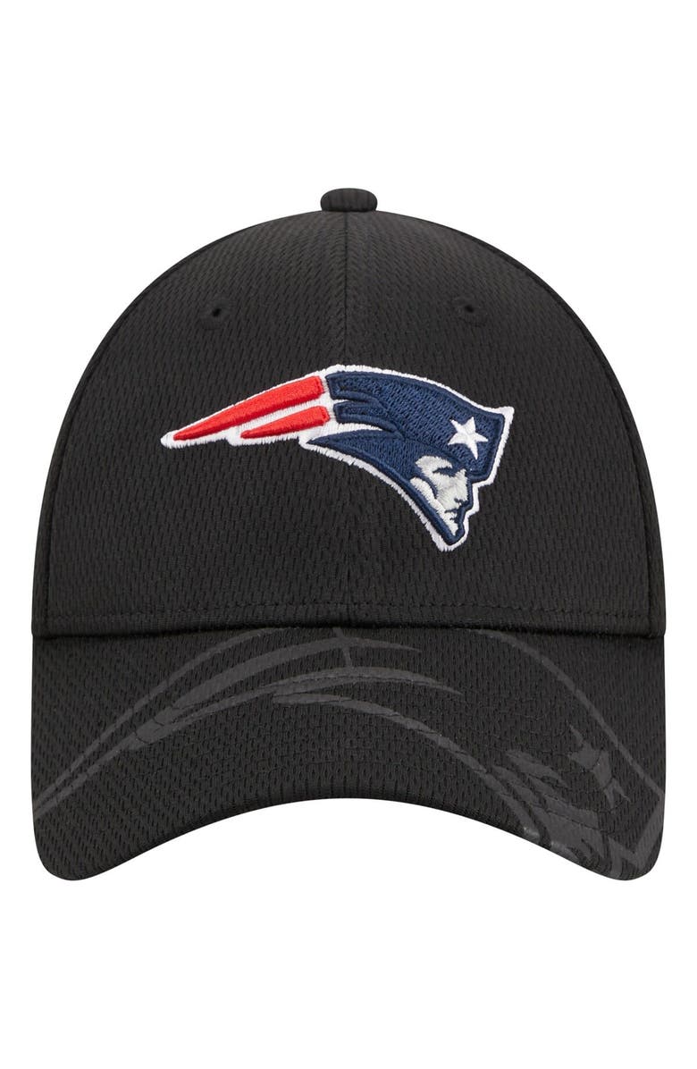 New Era Men's New Era Black New England Patriots Top Visor 9FORTY Adjustable Hat, Alternate, color, 