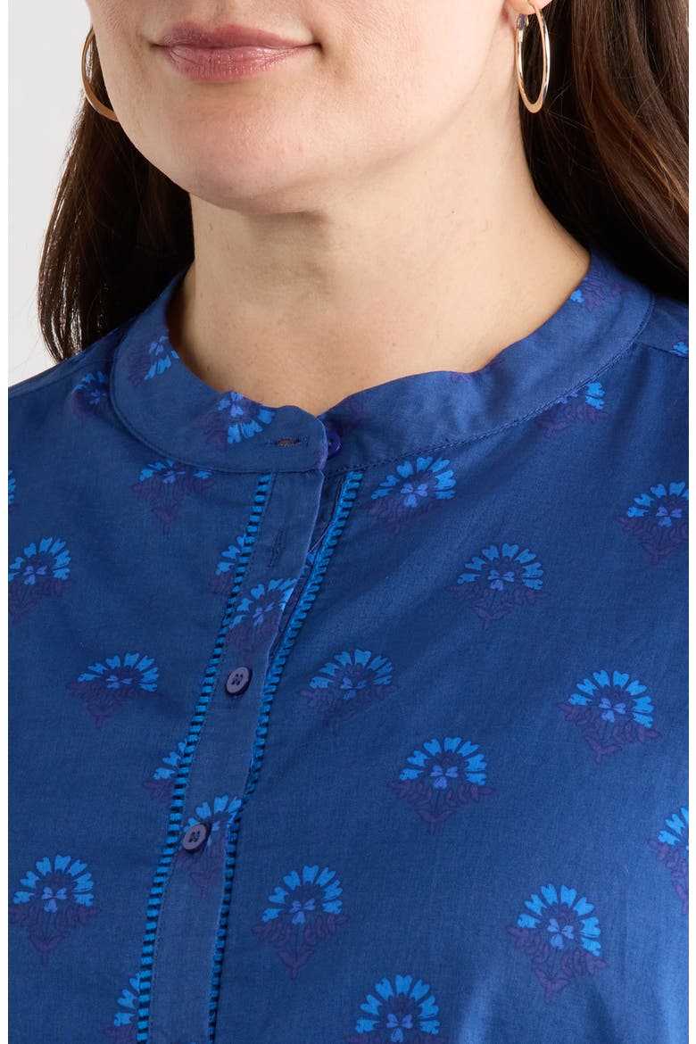 Briza Medallion Meddy Button-Up Shirt, Alternate, color, TEAL-BLUE