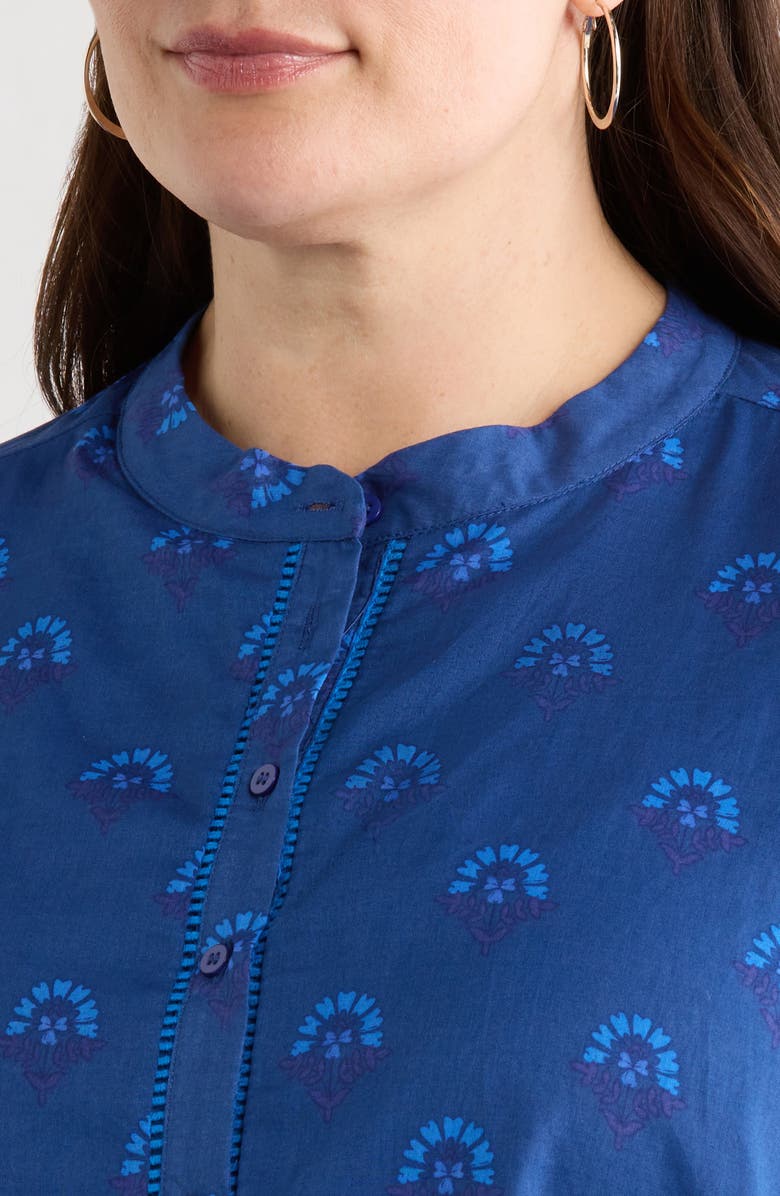 SUGARLIPS Briza Medallion Meddy Button-Up Shirt, Alternate, color, Teal-Blue