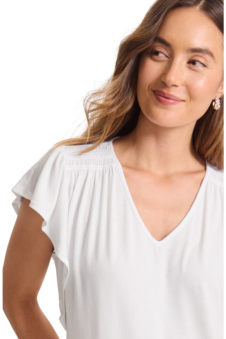 Kauai Flutter Sleeve T-Shirt, Alternate, color, WHITE