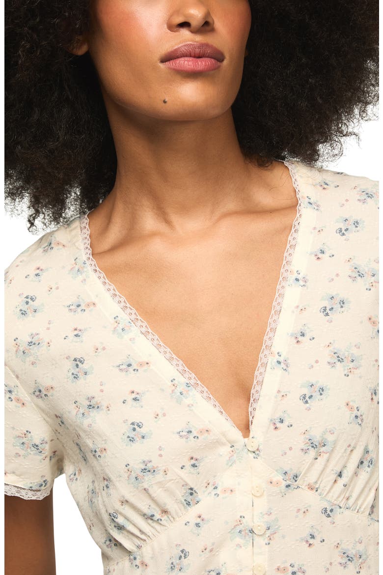 Simone Floral Midi Dress, Alternate, color, CREAM FLORAL