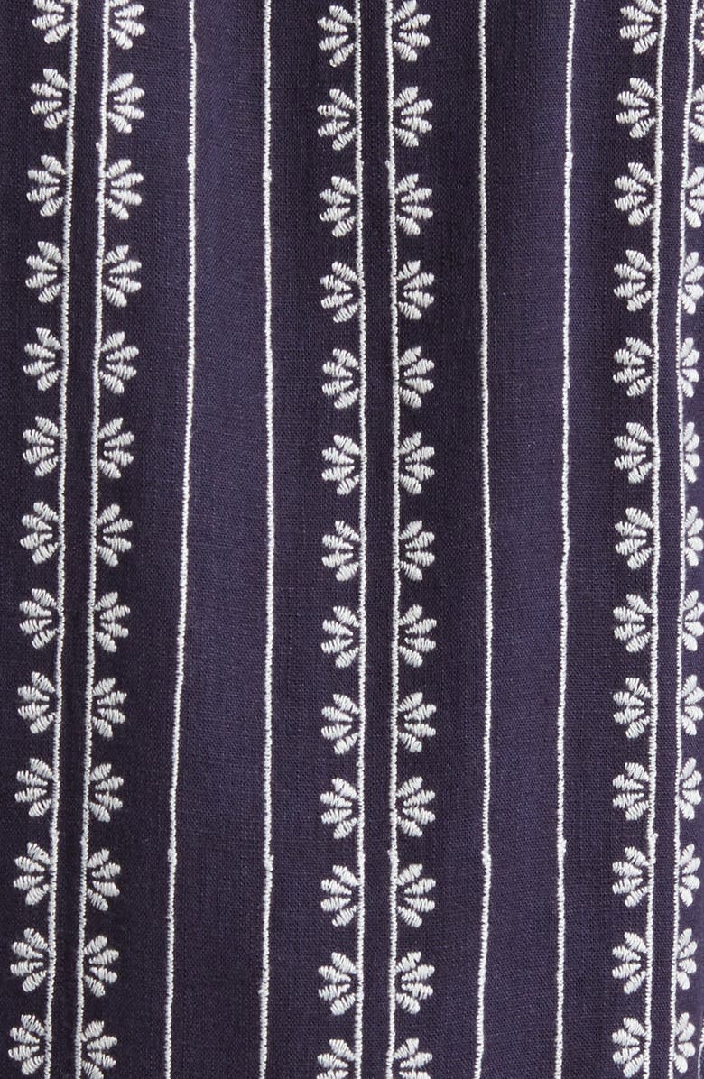 Treasure & Bond Embroidered Stripe Short Sleeve Button-Down Shirt, Alternate, color, 