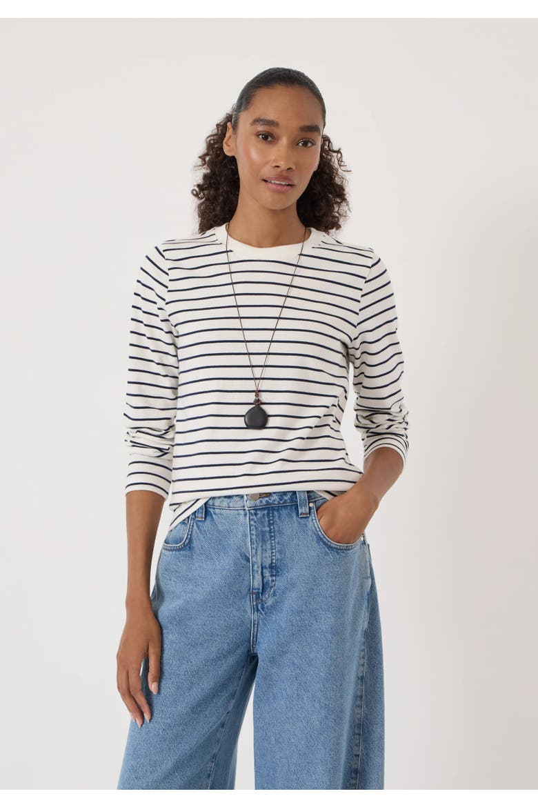 Mia Stripe Slim Long Sleeve Top, Main, color, Navy
