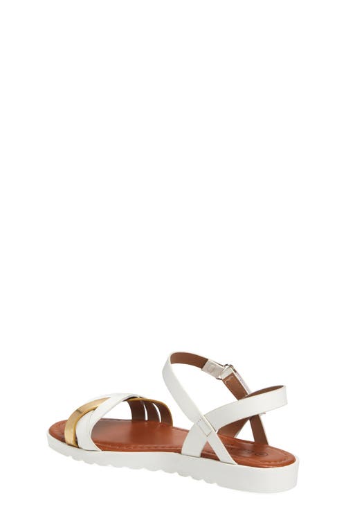 Extreme By Eddie Marc Kids' Metallic Strap Sandal In White