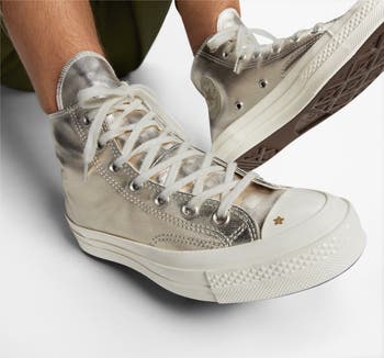 Converse chuck 70 heavy metallic leather high top hotsell