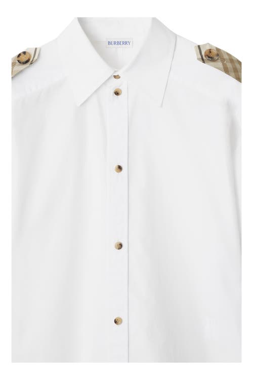 Burberry Regular Fit Cotton Shirt In Optic White