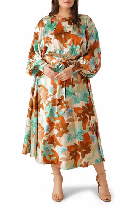 FLYING TOMATO Print Woven Midi Dress