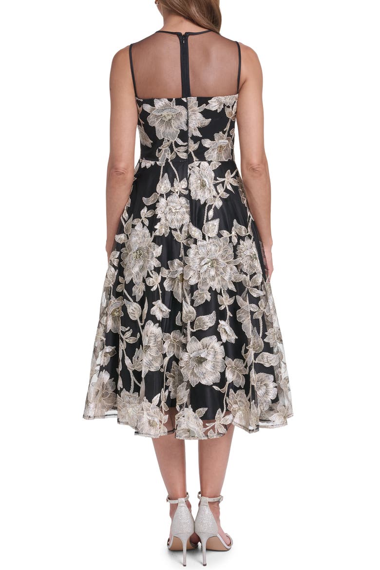 Lace Midi Dress, Alternate, color, BLACK CHAMPA
